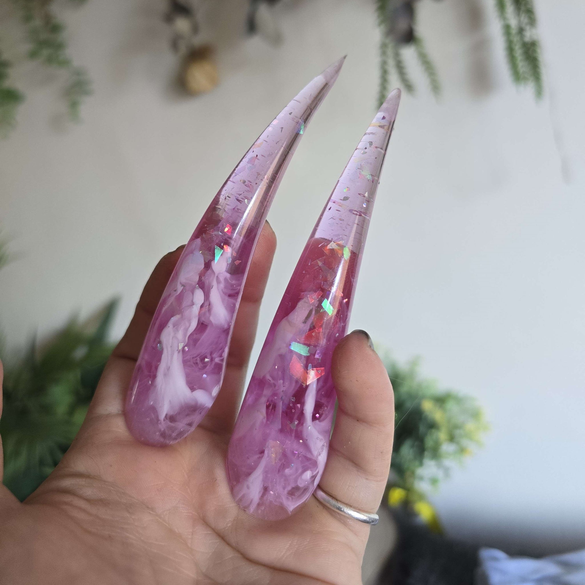 Pink Iridescent Oni Horns